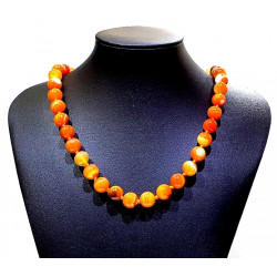collier agate 10mm orange