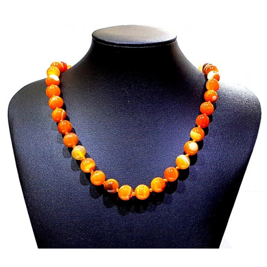 orange agate necklace 10mm