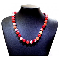 collier agate 10mm rouge