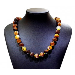Collier agate 12mm marron