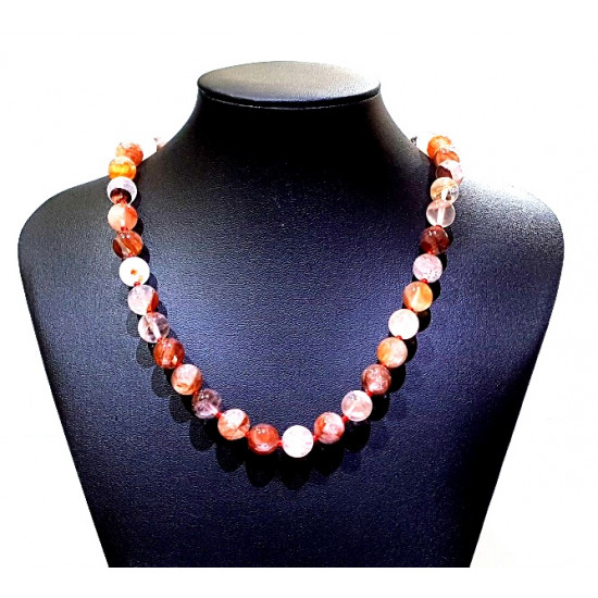 red hematoid quartz necklace 10mm