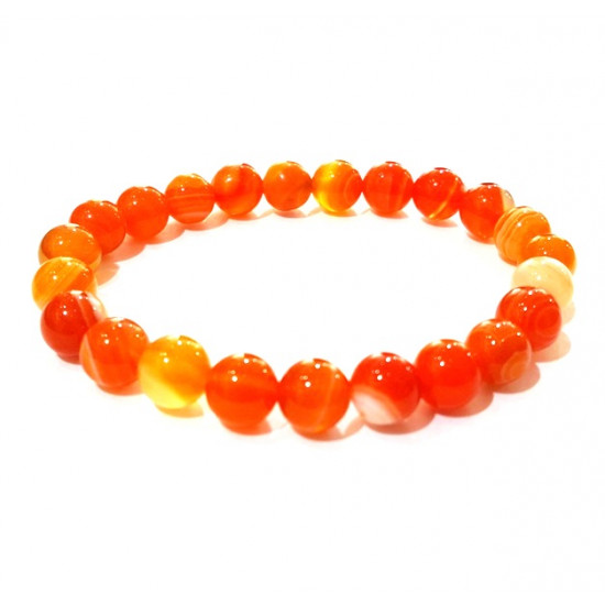 Orange Agate Bracelet 8mm