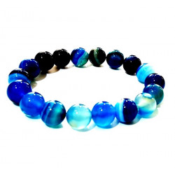 bracelet agate bleu 10mm