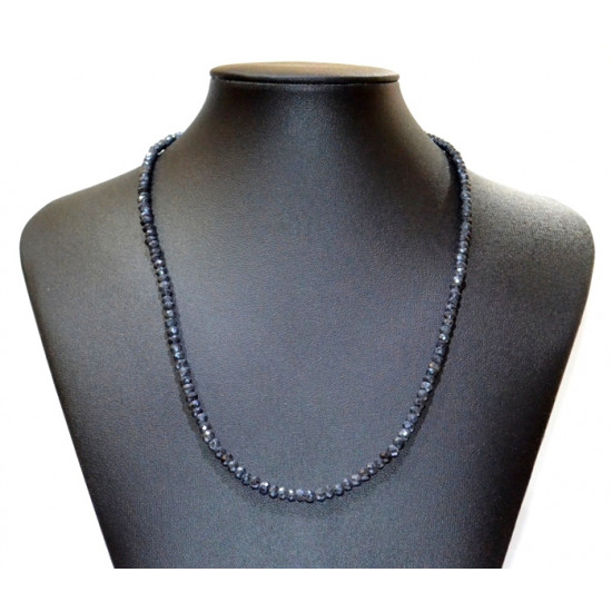 faceted black spinel necklace 4mm