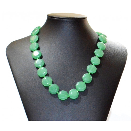 hexagonal green aventurine necklace