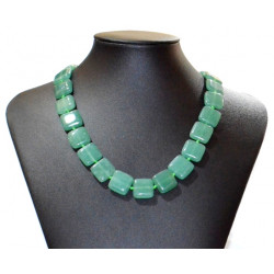 Collier aventurine verte carré