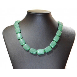 Collier aventurine verte rectangle