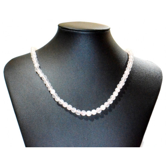 rose quartz necklace 6mm