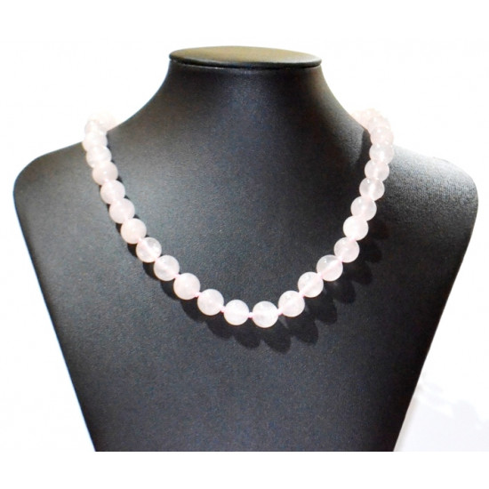 rose quartz necklace 10mm