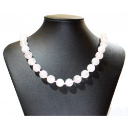 Rose quartz necklace 12mm