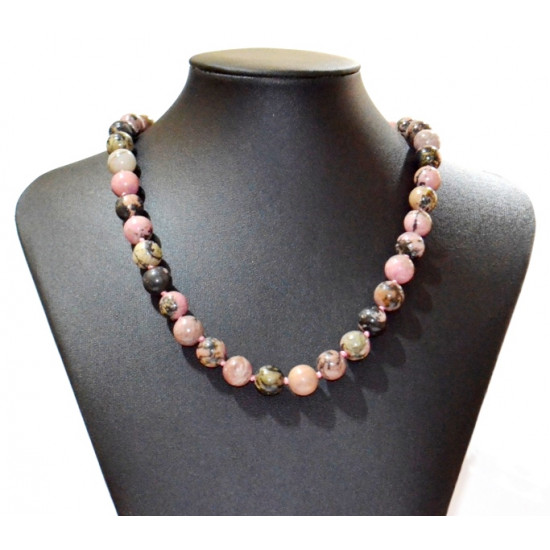 rhodonite necklace 10mm