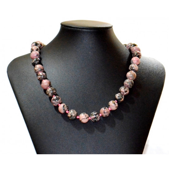 rhodonite necklace 12mm