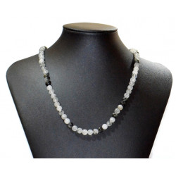 quartz and tourmaline necklace 6mm