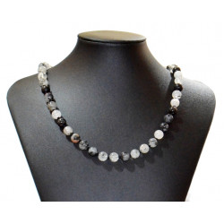 quartz and tourmaline necklace 8mm