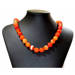 Collier agate 12mm orange