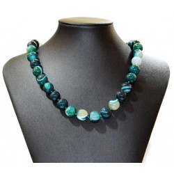 Collier agate 12mm vert