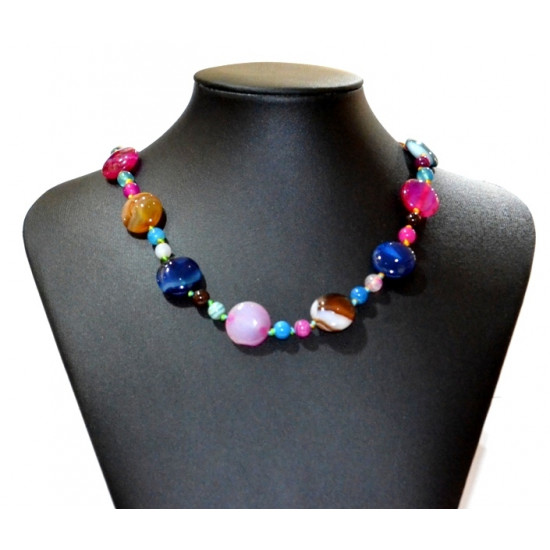 multicolored agate necklace