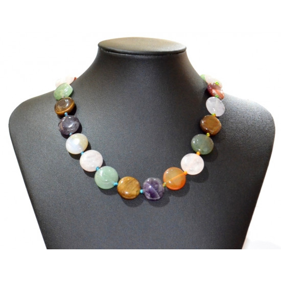 round multi-stone necklace 16mm