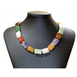 rectangular multi-stone necklace