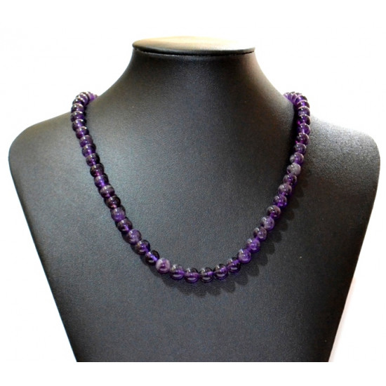 amethyst necklace 6mm