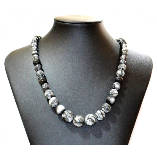 cascading zebra marble necklace 6-14mm