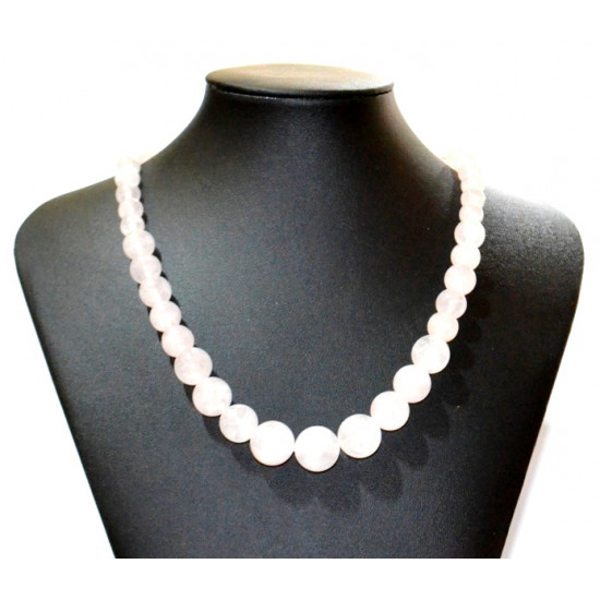 cascading rose quartz necklace 6-14mm