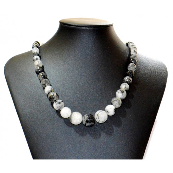 cascading tourmaline and quartz necklace 6-14mm