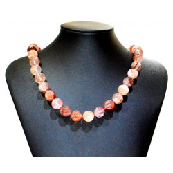 red hematoid quartz necklace 12mm