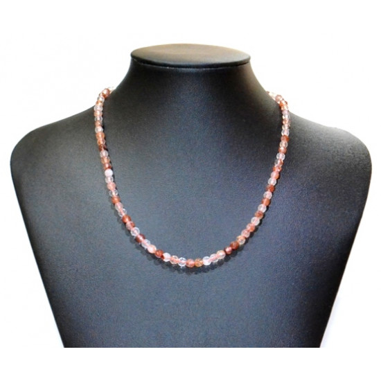 faceted hematoid quartz necklace