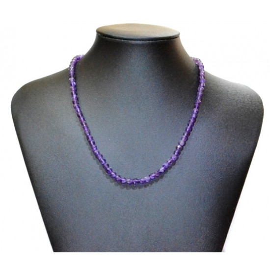 faceted amethyst necklace 4mm