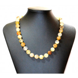 yellow hematoid quartz necklace 10mm