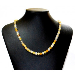 yellow hematoid quartz necklace 6mm