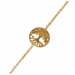 bracelet arbre de vie inox doré