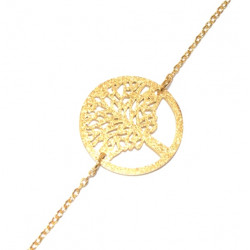 bracelet arbre de vie inox doré