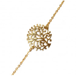 bracelet arbre de vie inox doré