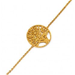 bracelet arbre de vie inox doré