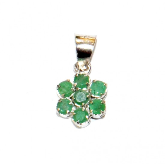 Sterling Silver Emerald Pendant PF-14