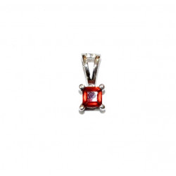 Sterling Silver Garnet Pendant PF-37