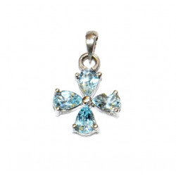 Sterling Silver Blue Topaz Pendant PF-18