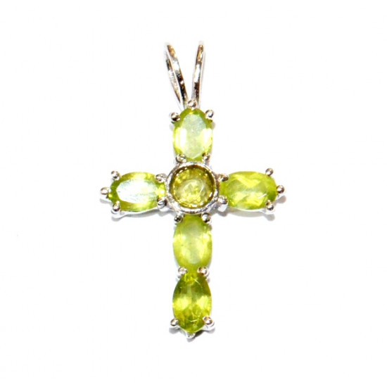 Sterling Silver Peridot Pendant PF-20