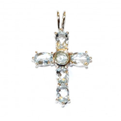 Sterling Silver Aquamarine Pendant PF-20