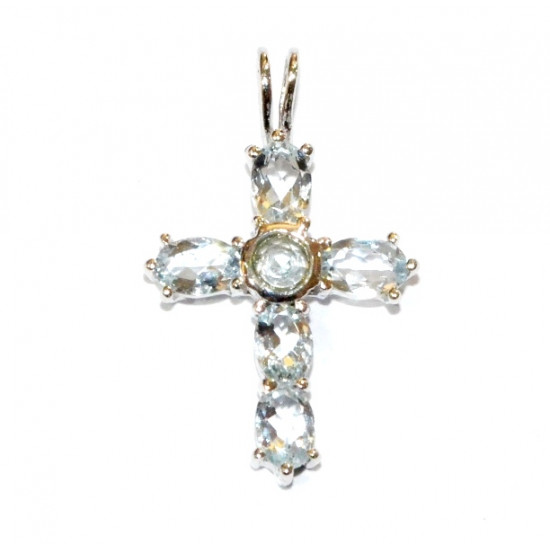 Sterling Silver Aquamarine Pendant PF-20