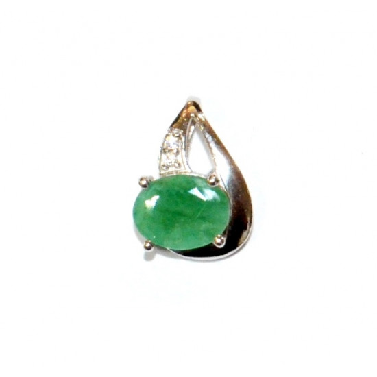 Sterling Silver Emerald Pendant PF-44