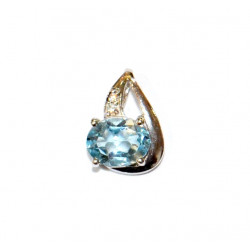 Sterling Silver Blue Topaz Pendant PF-44