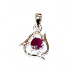 Sterling Silver Ruby Pendant PF-47