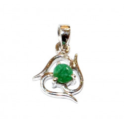 Sterling Silver Emerald Pendant PF-47