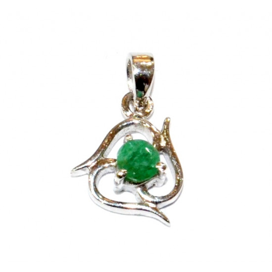 Sterling Silver Emerald Pendant PF-47