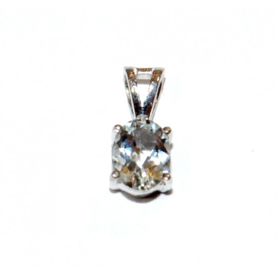Sterling Silver Aquamarine Pendant PF-36