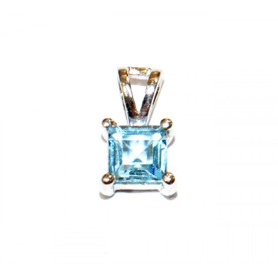 Sterling Silver Blue Topaz Pendant PF-39