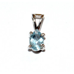 Sterling Silver Blue Topaz Pendant PF-35